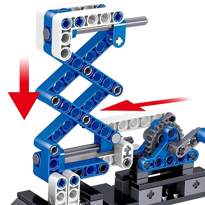 哲高群隆科教齿轮动力机械套装STEAM教育课程教具创意玩具礼物 科技机械拼砌（三变造型）173pcs