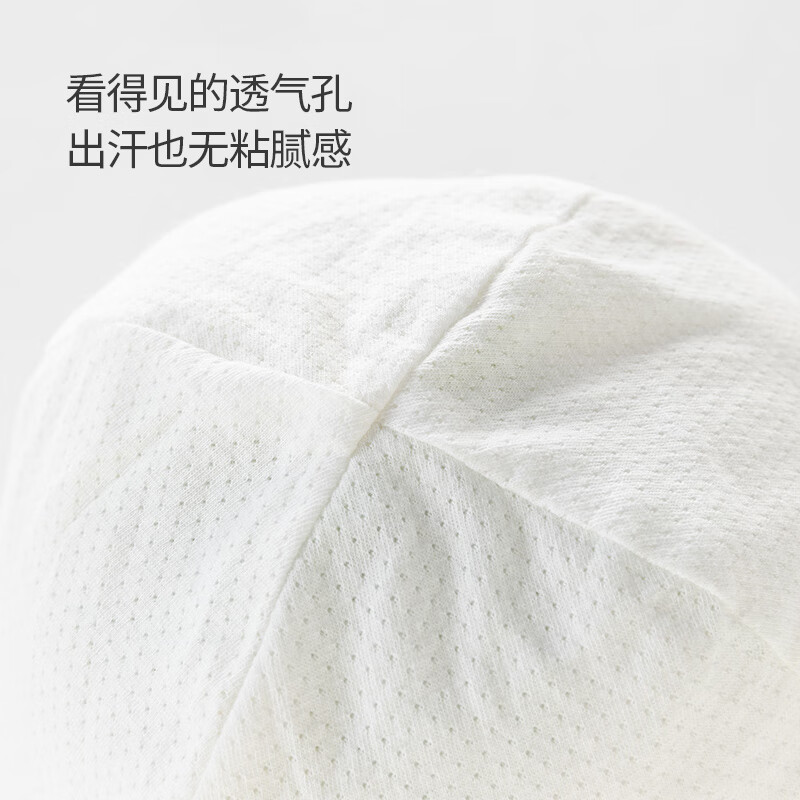 欢喜小熊 婴儿帽子夏季纯棉可爱防晒遮阳帽宝宝渔夫帽新生儿胎帽 柚香绿茶 M