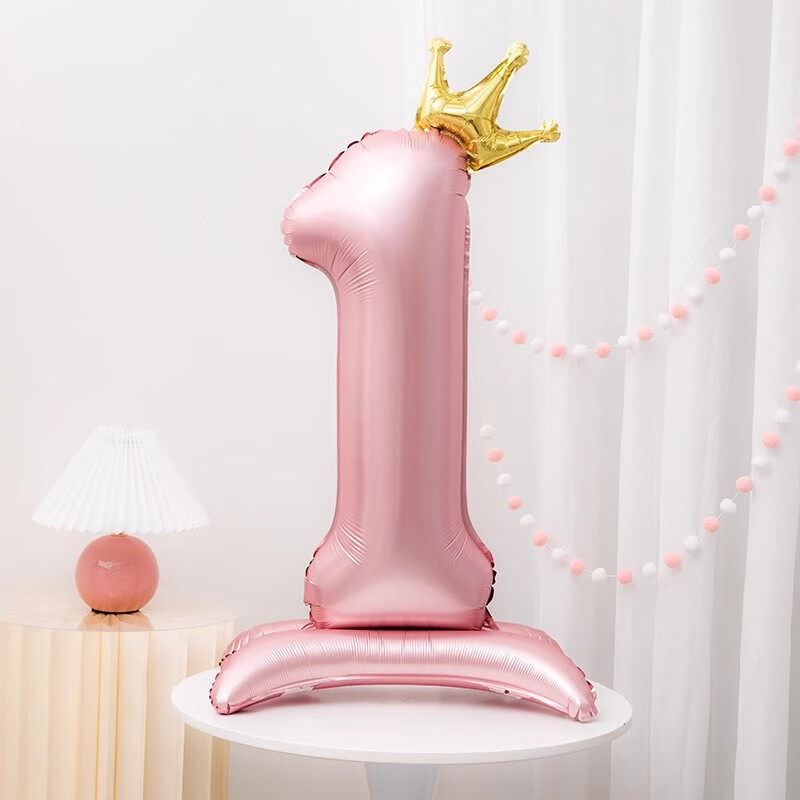 迦圖鯪女孩生日?qǐng)鼍安贾醚b飾品快樂(lè)派對(duì)條幅10歲成人氛圍感道具背景掛布 32寸粉色站立皇冠數(shù)字1-6歲【聯(lián)