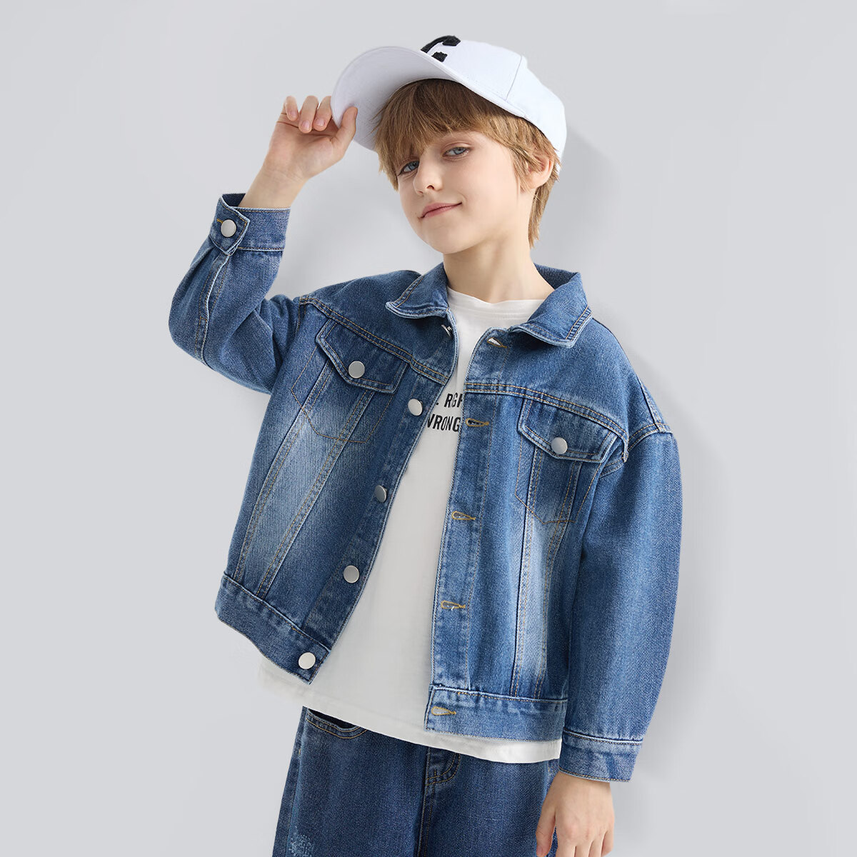 迪士尼(Disney)男童外套春秋款儿童牛仔夹克春季潮酷男童衣服复古百搭儿童春装 迪飞驰 110