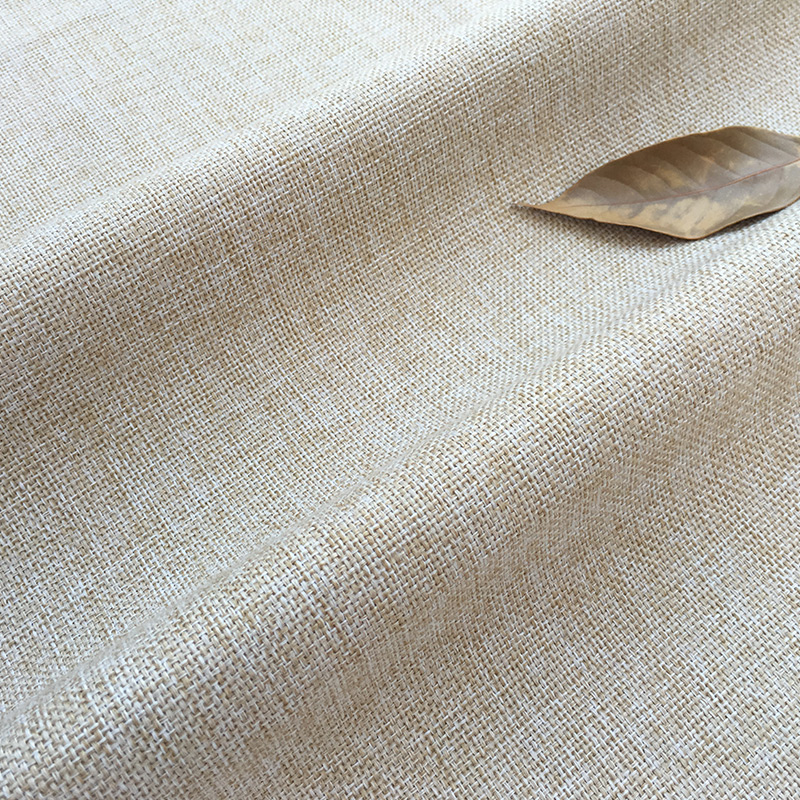 怀临素色纯色复古加厚粗麻布沙发布料防尘老粗布桌布盖布巾 4#米色 (宽：1.8米)