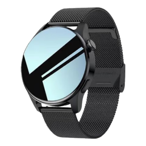 新年礼物华为机适用GT4智能手表德国品质华强北watch3多功能蓝牙可接打电话运动跑步测心率长续航 黑色米兰钢带【高清大屏+免提通