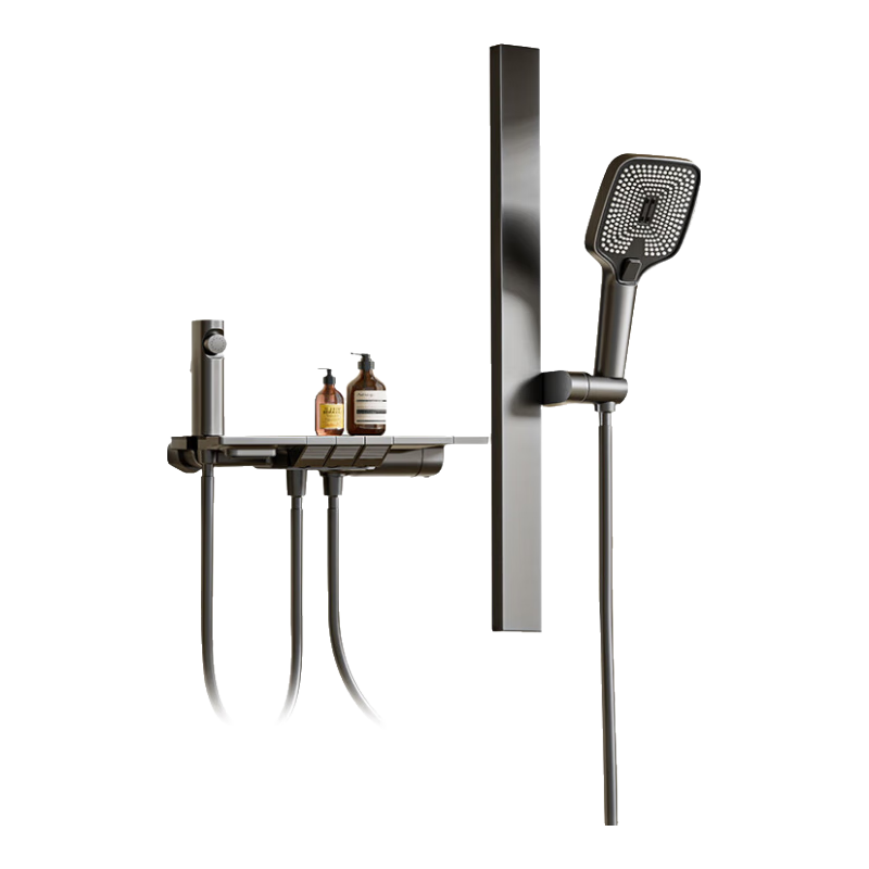 惠达（HUIDA）恒温淋浴花洒套装精铜主体家用浴室卫生间无顶喷全套枪灰DW699