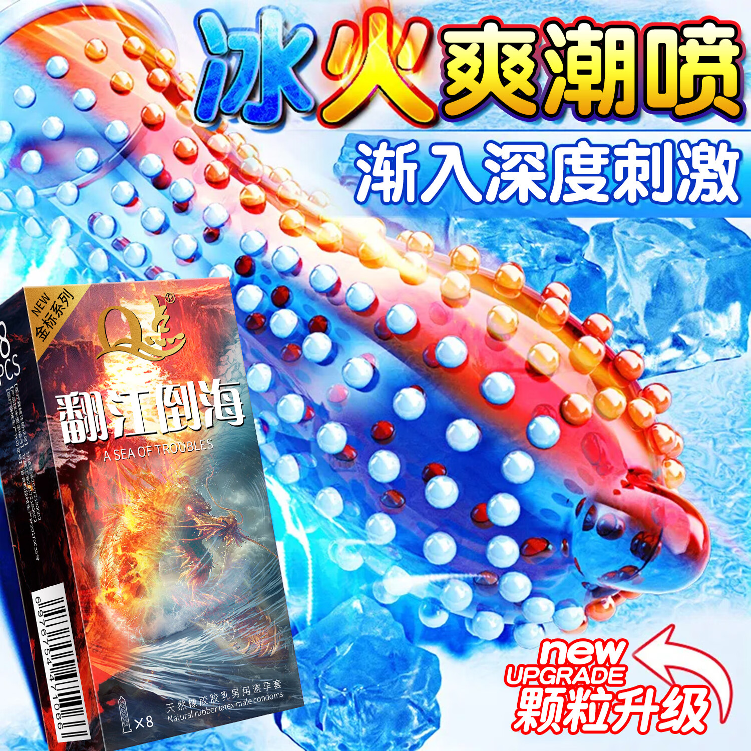 Q点避孕套冰火激情安全套玻尿酸情趣狼牙棒颗粒高潮避孕套0.01超薄套 每晚都高潮【共48只】尊享金标全套组合(送礼品) 均码
