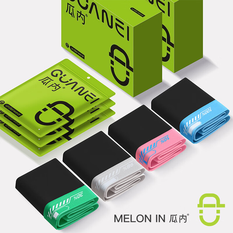 MELON IN内裤男莫代尔棉抗菌大码四角无痕7a级120支透气短裤头 872高支抗菌星期装天天精彩 7条 XL 建议110-125斤