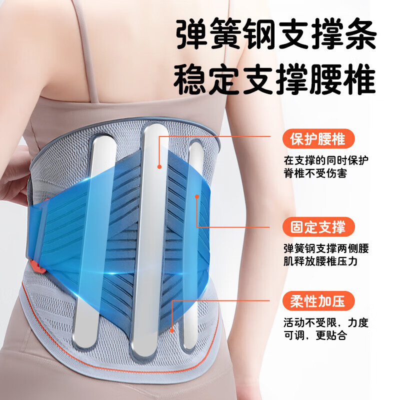 鱼跃医用护腰带腰间盘突出腰肌运动劳损固定器腰托支撑高腰透气款 M码