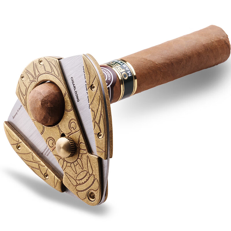 茄龙 (cigarloong)雪茄剪锋利双刃不锈钢雪茄刀v型切割大口径雪茄剪刀