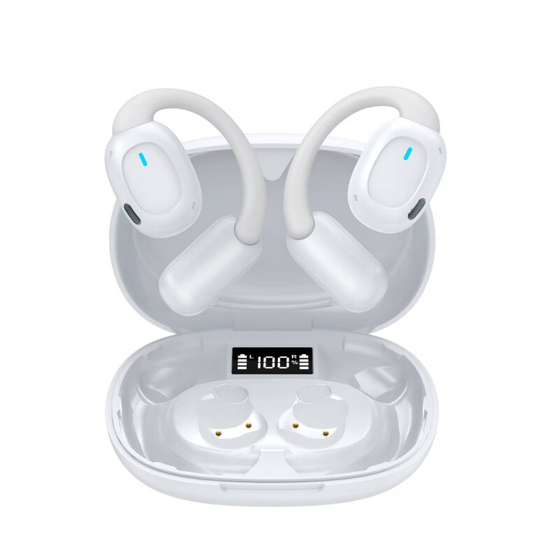 2025 新款OWS开放式无线蓝牙耳机不入耳IPX7级防水运动高端耳机男 白色