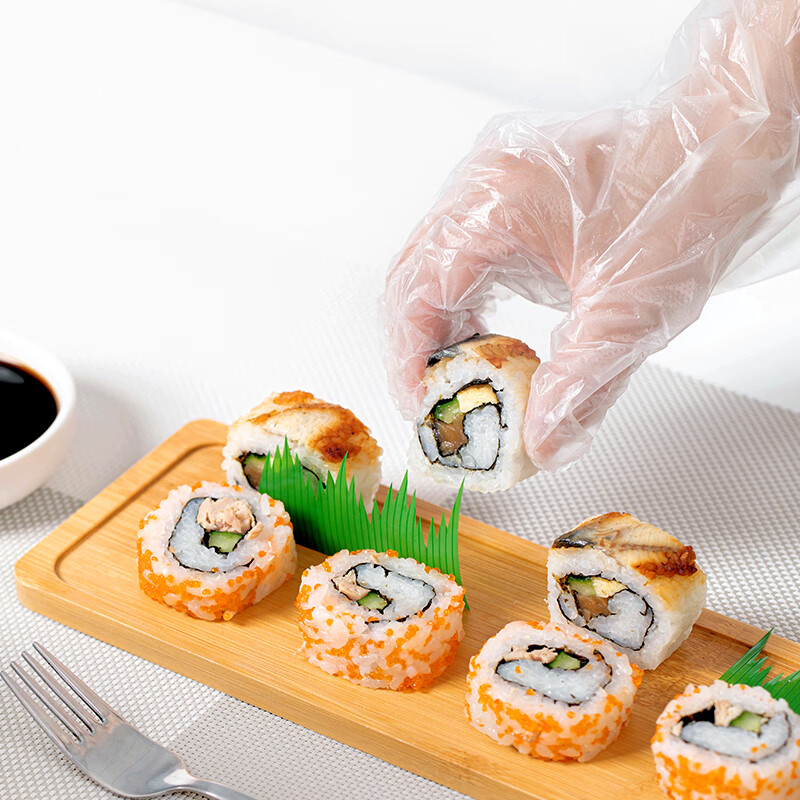 茶花一次性手套装食品用小龙虾羊蝎子鸭脖子加厚型方便手套 【200只】共2包