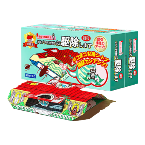 地依猫蟑螂屋10片装蟑螂贴家用无毒蟑螂药全窝端驱灭蟑螂魔盒厨房	