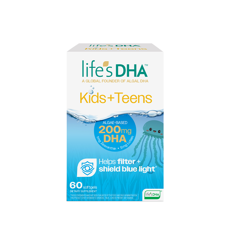 Life's DHA帝斯曼叶黄素dha儿童4岁+学生护眼补脑青少年DHA藻油60粒