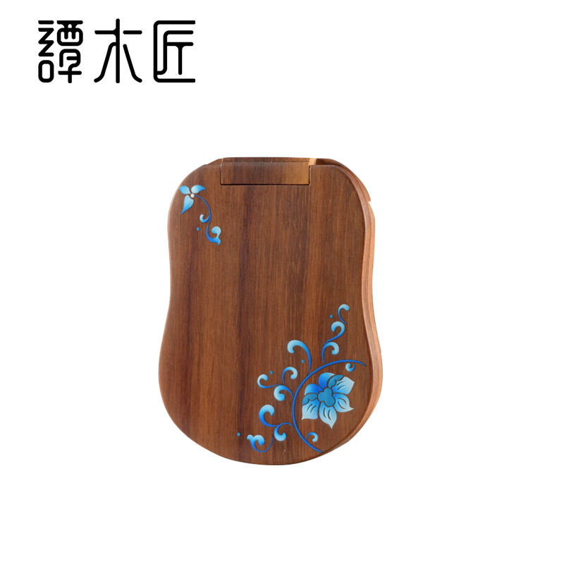 譚木匠禮盒漆藝鏡-青顏 木鏡 化妝鏡 隨身鏡子 情侶禮物 送女友 原木色