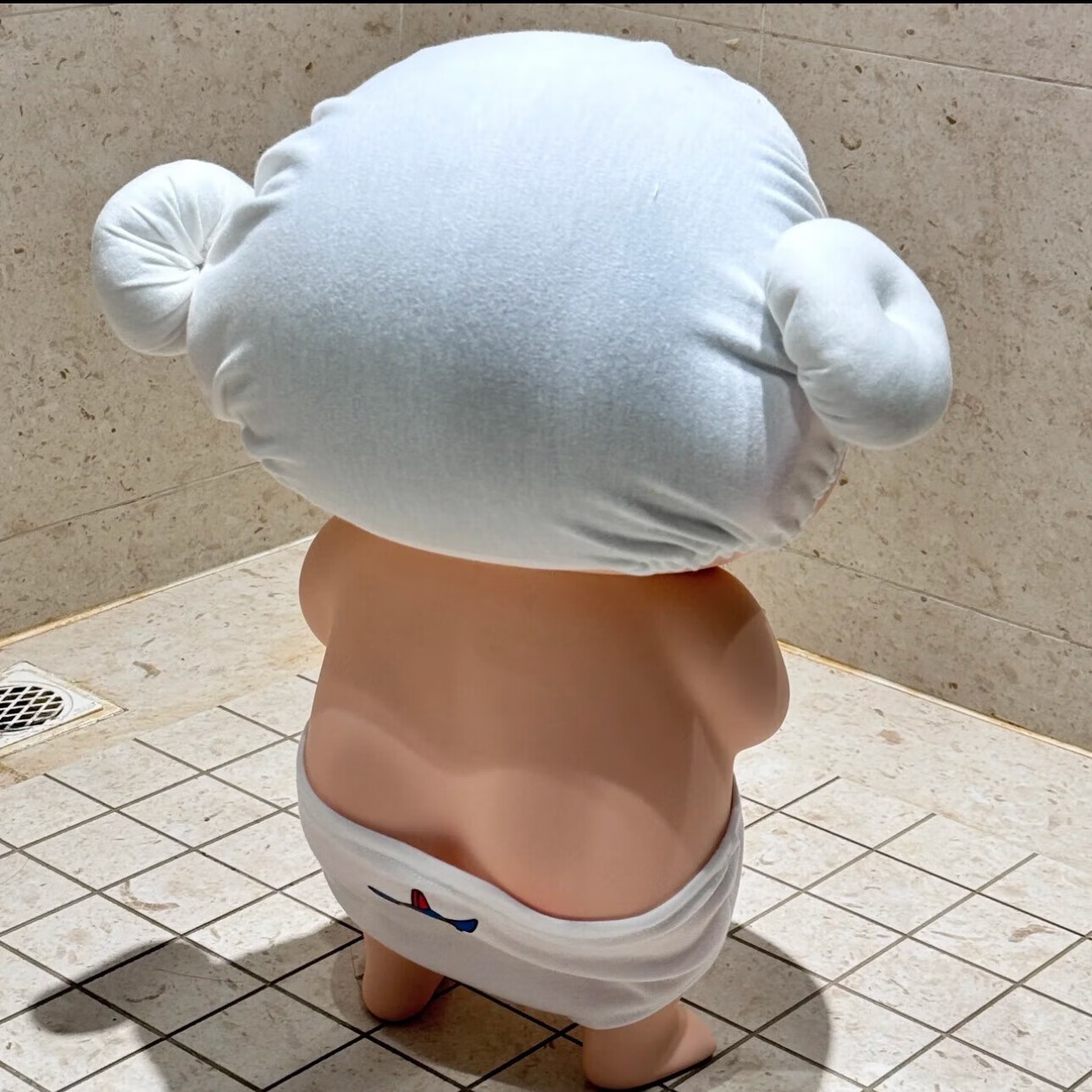 蜡笔小新正品潮玩具手办公仔头转动桌面摆件动漫周边男女生日礼物 洗澡小新45CM顶配【送浴帽内裤】