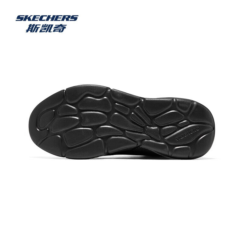 斯凯奇（Skechers）秋季新款男士绑带高帮鞋舒适保暖加绒柔软舒适鞋子 全黑色/BBK 42