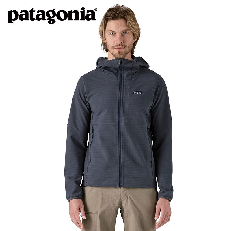 巴塔哥尼亚（Patagonia）男士抓绒衣连帽衫 R1保暖透气夹克抓绒衫 TechFace Hoody 83578 SMDB M