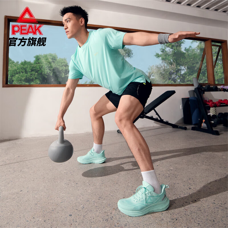 匹克24小时2.0态极跑步鞋男2025新款缓震跑鞋网面透气休闲运动鞋女 晨曦蓝(粉绿)-男款 41