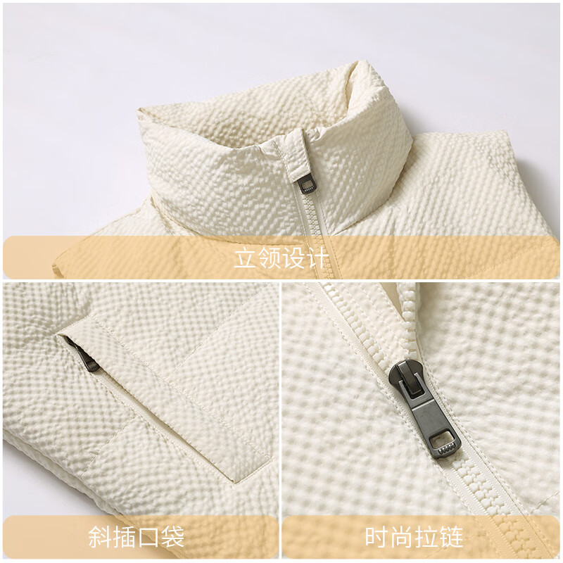 雪中飞羽绒马甲男秋冬休闲简约立领加厚保暖羽绒服马甲 黑色 2XL(185)
