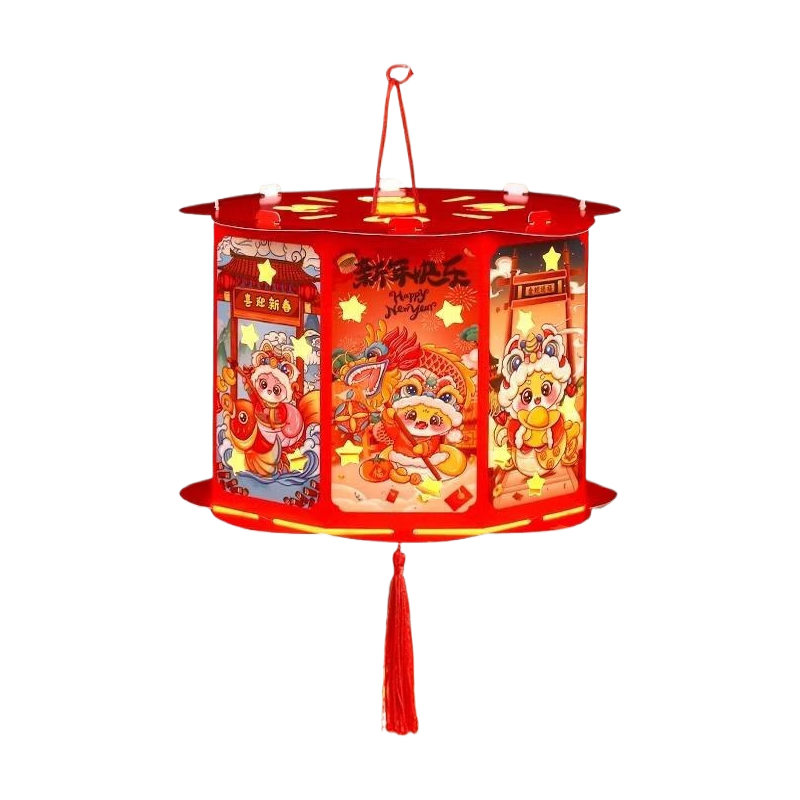 2025蛇年新年投影走馬燈兒童手提發(fā)光燈籠手工diy創(chuàng)意制作材料包 【蛇年投影走馬燈】蛇來(lái)運(yùn)轉(zhuǎn)