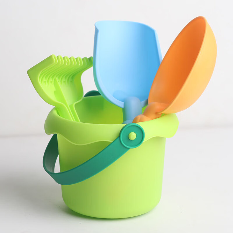 儿童海边玩沙挖沙铲子工具套装宝宝沙滩小玩具男孩女孩戏水铲雪 绿色 玩沙工具套装