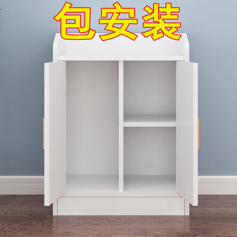 餐边柜储物柜茶水柜饭店备餐柜酒店包间柜子水桶柜子办公室茶边柜 80*40*80暖白色【包安装】