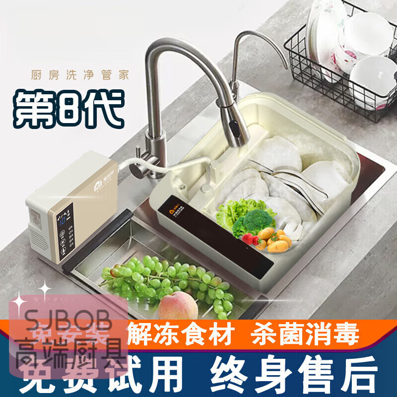 君吻德国进口品质洗菜机家用果蔬清洗机超声波自动食材净化机水果蔬菜解毒机洗碗机 QS-400H款(新增活氧)