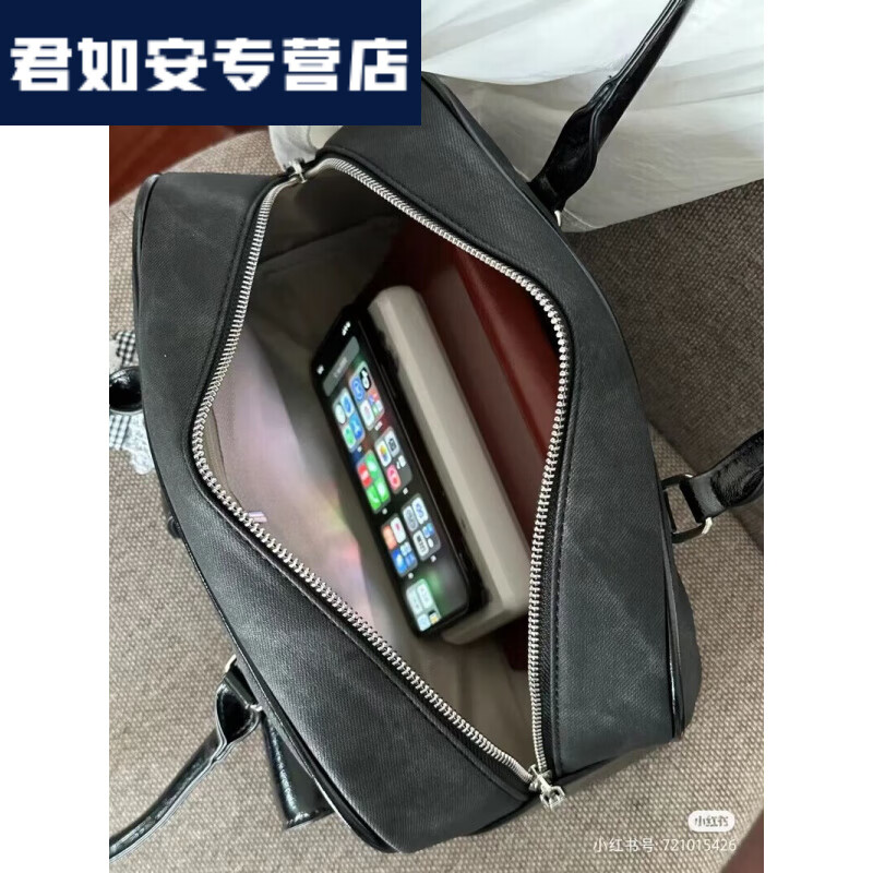 格里奥兹 GLIOZZI许允真同款包韩国同款保龄球包ins博主百搭托特包休闲腋下包小众 黑色包包
