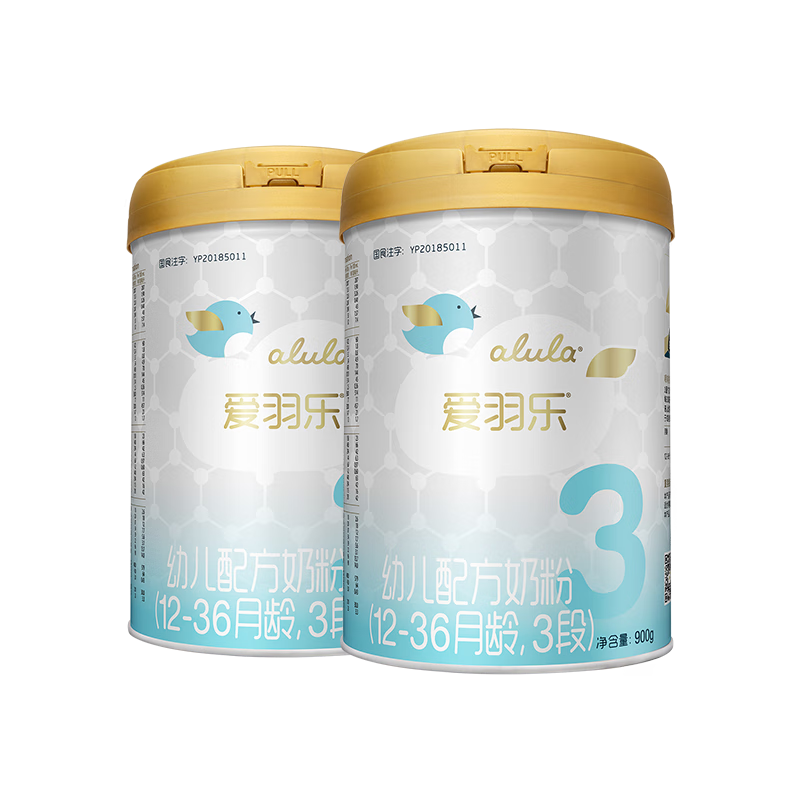 爱羽乐（alula）3段婴幼儿配方牛奶粉益生元12-36月900g/罐新西兰进口 3段 900g 2罐
