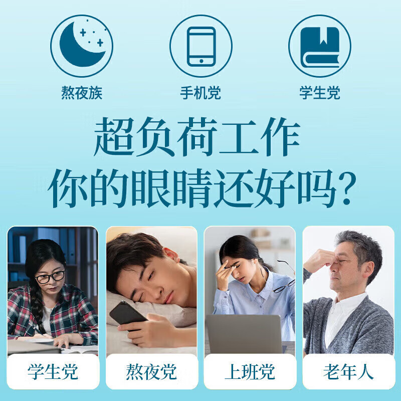 南同叶黄素护眼贴明目冷敷可搭缓解眼疲劳叶黄素眼贴成人儿童 叶黄素眼贴4盒80贴