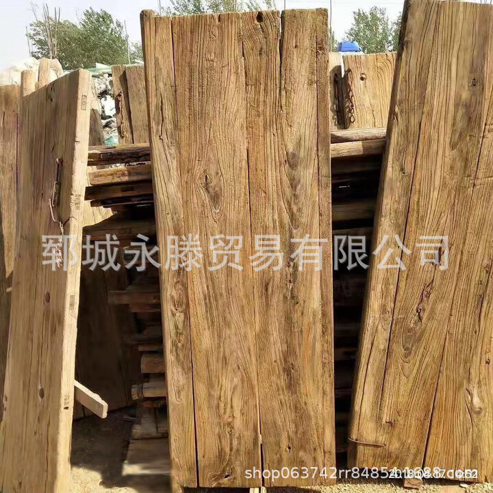 老榆木舊木板老榆木原木風化板老門板茶桌茶臺吧臺大桌面 ---