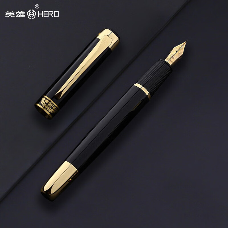 英雄（HERO）9018钢笔明尖铱金笔美工笔练字书法钢笔学生笔签字笔生日礼物商务办公笔 弯尖美工笔（约0.7mm）