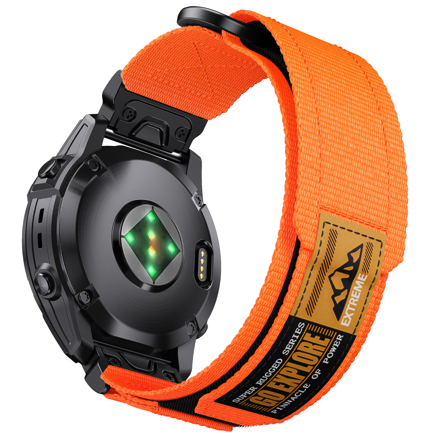 ENDUROBAND适用于佳明fenix8/7/6 / 6X/7X pro表带战术款魔术贴原装快拆表带探险家泰铁时机能风 橙色 佳明专用快拆【22mm】接口