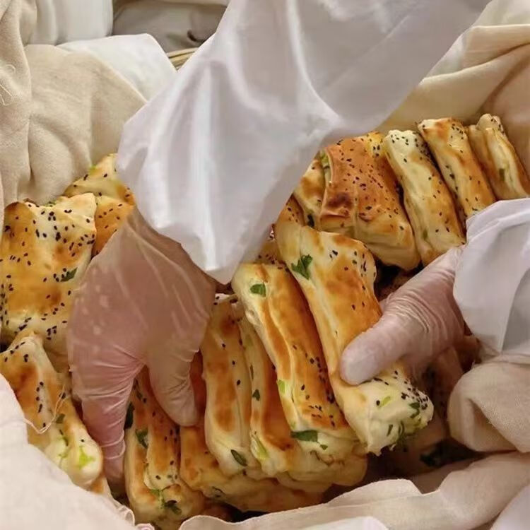 嚼味多油盐葱花小饼发面烧饼徐州邳州特产潮牌锅饼转炉锅饼香软即食 油盐葱花饼（真空包装） 5斤