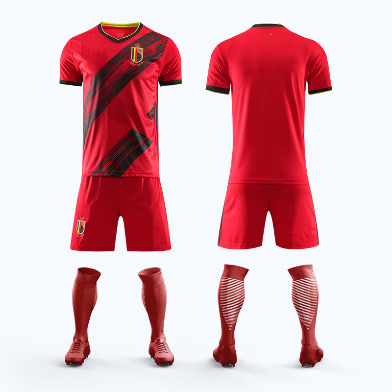 球衣主客场定制足球服队服男儿童比赛训练运动套装印字 2021比利时