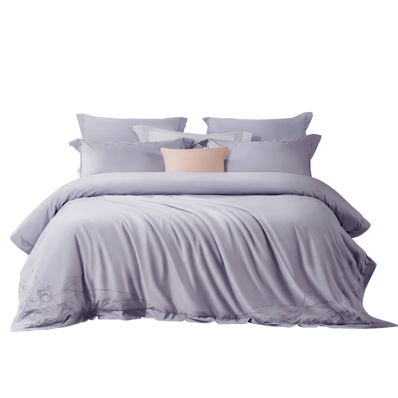 富安娜 纯棉四件套 100s长绒棉A类单双人全棉套件 203*229cm