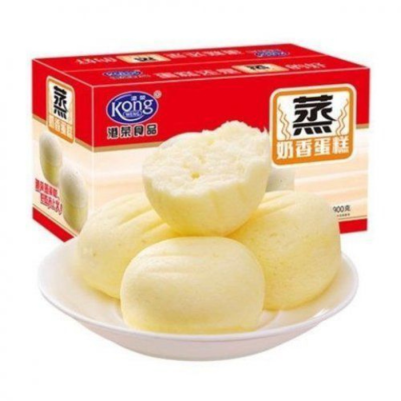 港荣蒸蛋糕零食面包奶香味蓝莓味组合袋装面包蛋糕点心西式糕点 奶