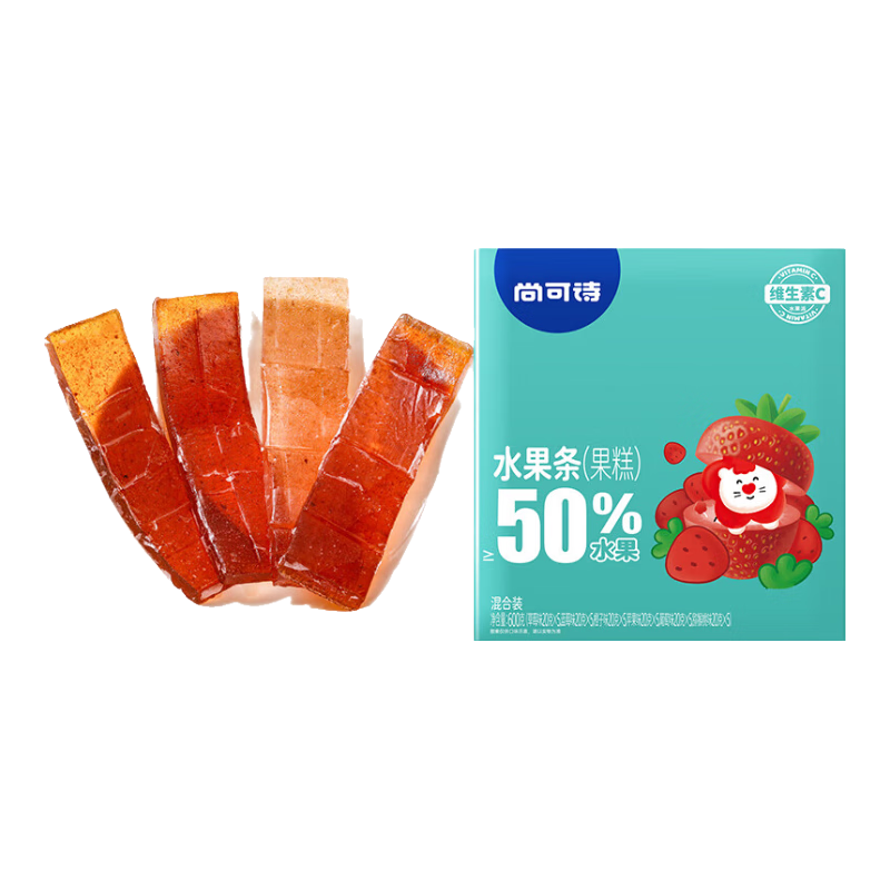尚可诗水果条VC升级款  6种水果草莓蓝莓不加白砂糖儿童健康营养小零食 VC水果条1盒（混合）30条/盒