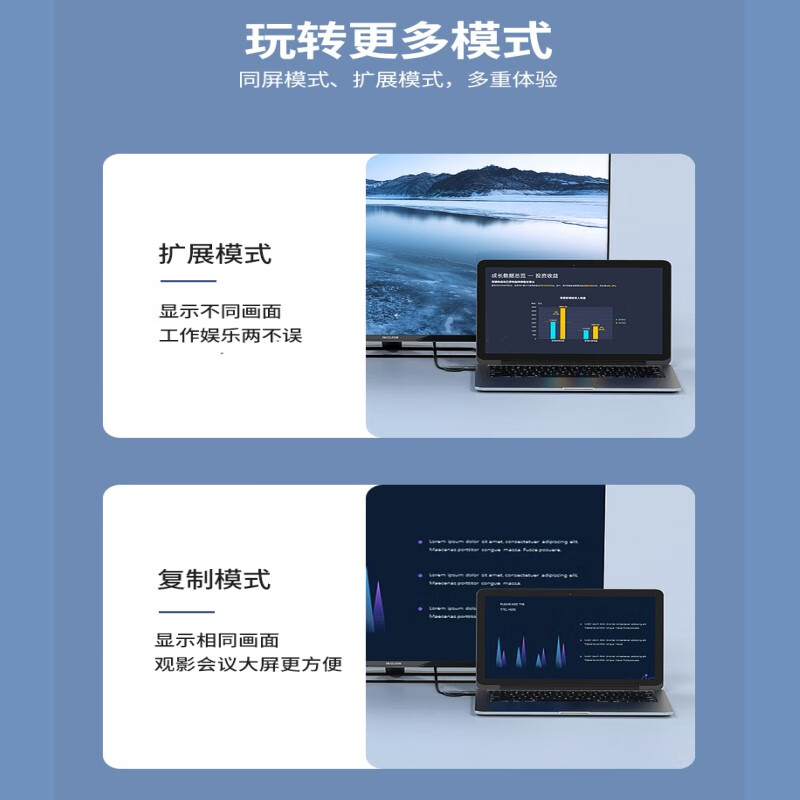 春程USB3.0 Type-c双头转HDMI线转换器高清视频线 转接线手机电视显示器连接线三屏同屏分屏异显共享线 黑色 3条 3米