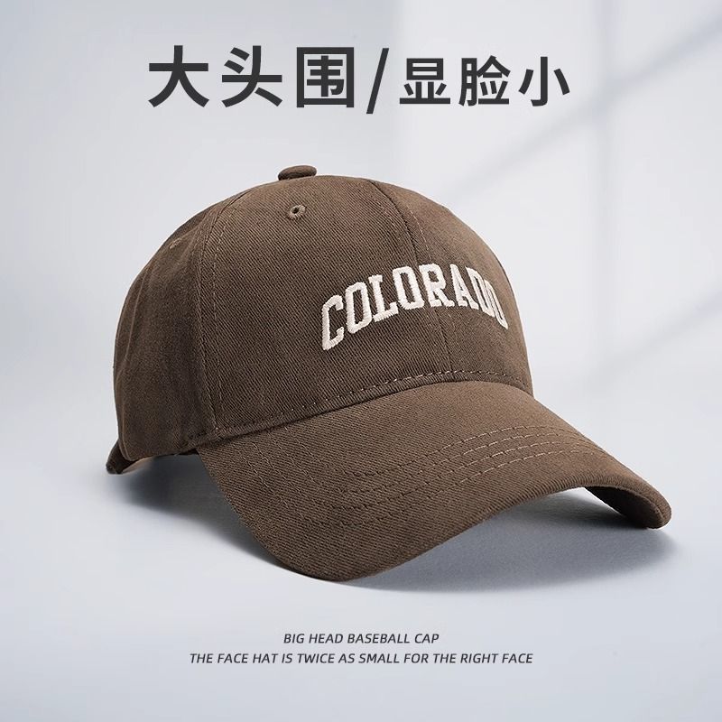 Pearl Diary加深棒球帽子男2025新款加大美式宽帽檐大头围显脸小百搭鸭舌帽潮 咖啡色【colo-大头围】 遮颧骨- M 定制加大加深(58-65c)可调节