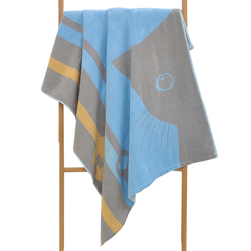 金号（KING SHORE）纯棉浴巾A类加大加厚家用柔软吸水单条装 蓝色180*80cm 600g/条