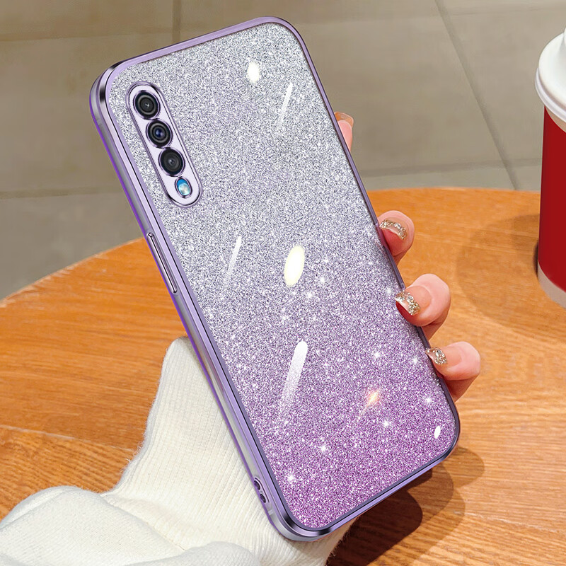 凡锐三星A50s手机壳渐变闪粉硅胶全包防摔galaxya50s女a50软samsung超薄保护套 暗夜紫【渐变闪粉单壳】 三星Galaxy A50s