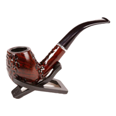TLXT旱煙斗手工實(shí)木煙斗石楠木紋煙鍋老式傳統(tǒng)旱煙斗煙袋男士專用煙 雕刻煙斗送煙袋+斗架+通條