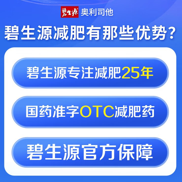 [碧生源]奥利司他胶囊 0.12g*21粒 1盒装 0.12g*21粒 减脂减重 减肥药正品国药准字 排油瘦身 治疗肥胖OTC 排油体验