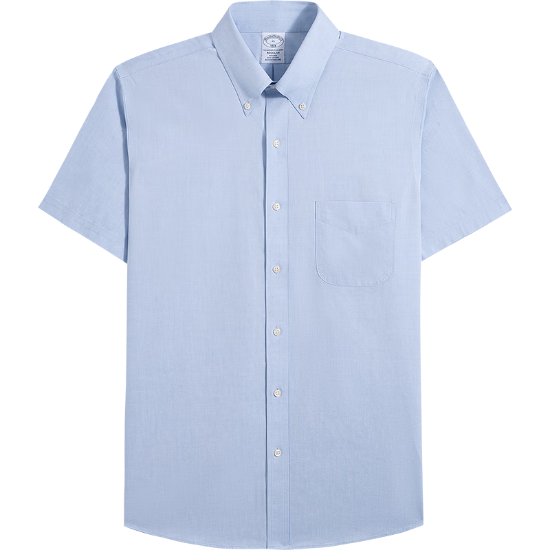布克兄弟（BrooksBrothers）[奢華系列]男士25夏季新款純棉短袖襯衫 4000-藍(lán)紫色 39.5 15/H