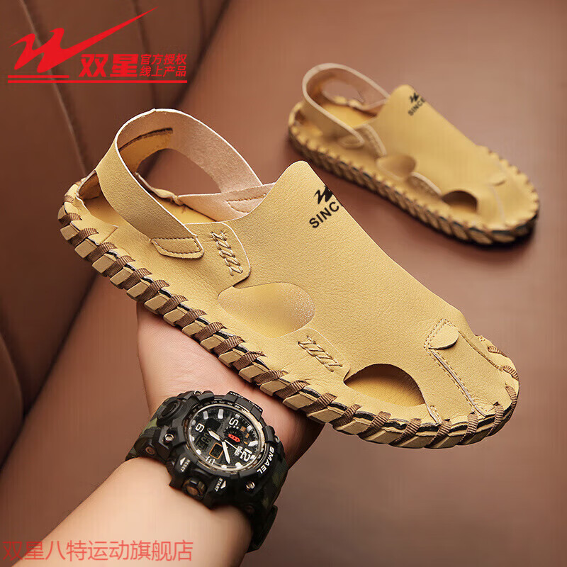 ˫�ǰ��ذ�ͷ��Ь2025���ļ��¿���Ь���аٴ�ɳ̲Ь����Ь�⴩��������Ь ��ɫ WDSM-66290-2 42