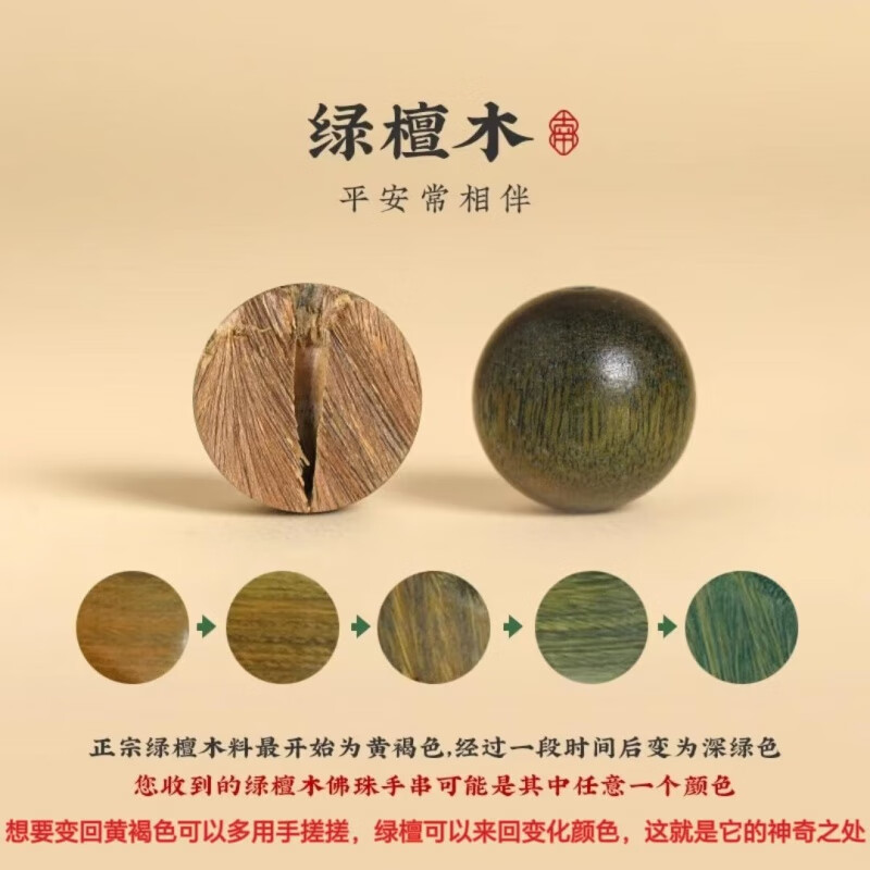 石俞记绿檀木手串男手串佛珠手链檀香木老绿檀手链男士女款 【精工沉水级】老绿檀-8mm