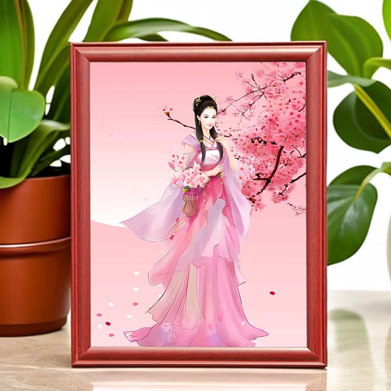 桃花娘娘爱情婚姻结缘供奉神像挂画花神桃花仙子画像客厅装饰摆件