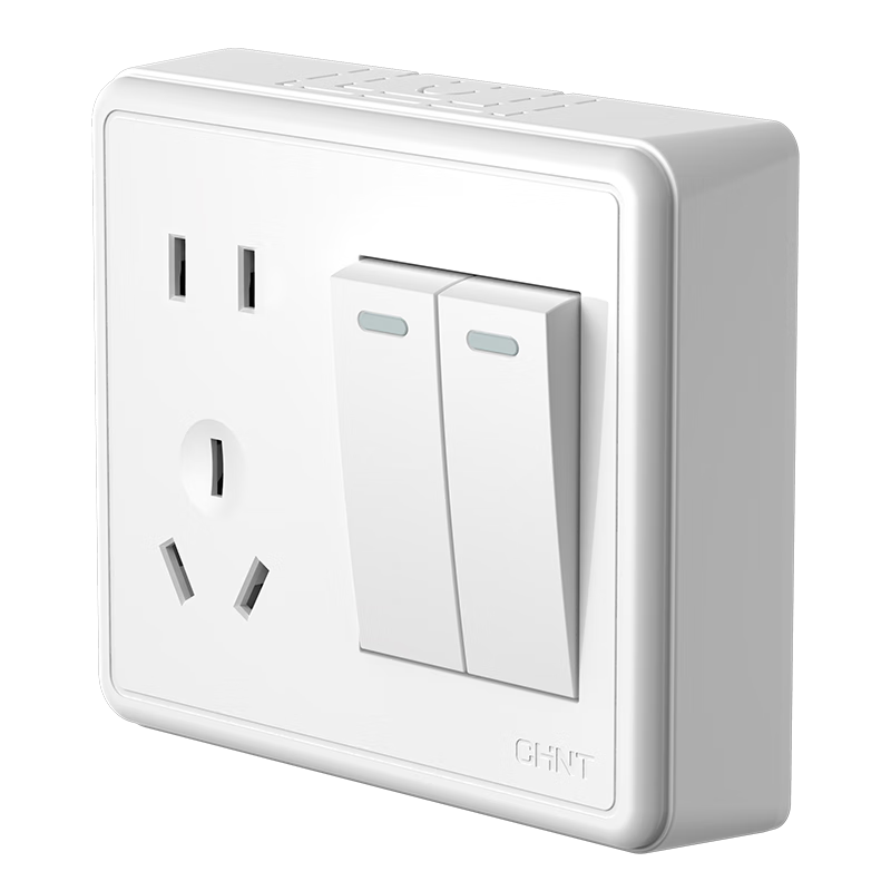 正泰（CHNT）明裝開關(guān)插座面板 1c系列 二開雙控五孔