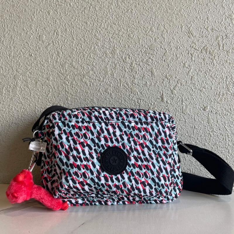 凱浦林凱浦林猴子包時(shí)尚新款單肩斜挎包女小包休閑多層防水百搭帆布包 彩色豹紋