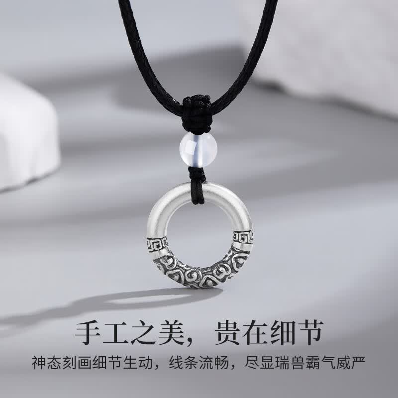 老凤祥999足银项链男士平安扣吊坠个性生日父亲节礼物送爸爸男朋友老公 潮酷平安扣项链*品牌礼盒