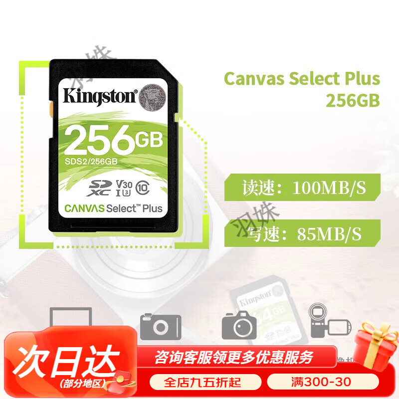 金士顿（Kingston）金士顿sd卡256g内存卡高速数码相机大卡微单反 SDS2//256GB 官方标配